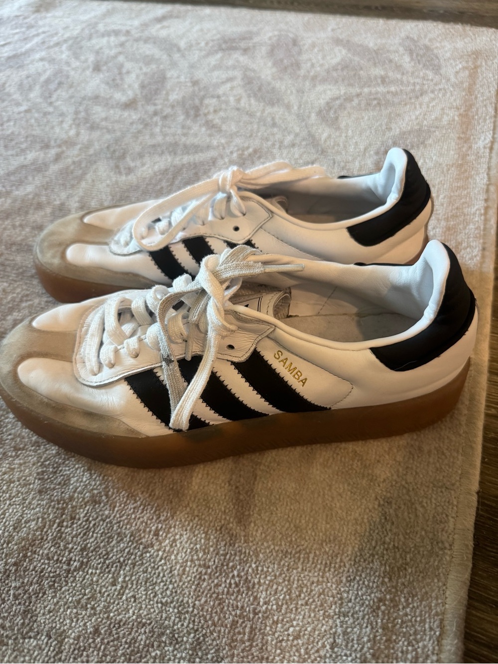 adidas Samba Platform Sneakers - White, Black, Gum